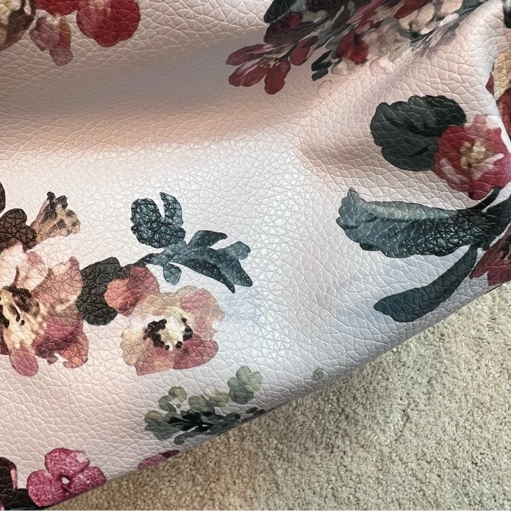 Rosetti Convertible Hobo Crossbody Bag Purse Brown Pink Floral